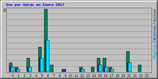Uso por horas en Enero 2017