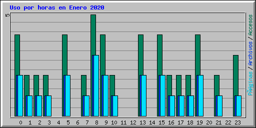 Uso por horas en Enero 2020