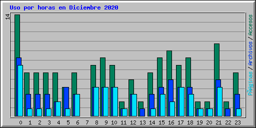 Uso por horas en Diciembre 2020