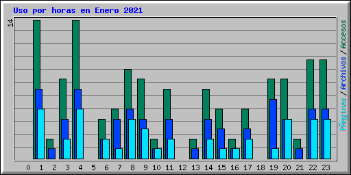 Uso por horas en Enero 2021
