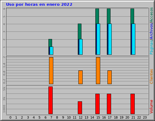 Uso por horas en enero 2022