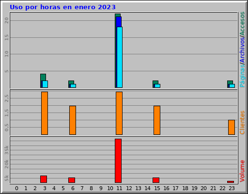 Uso por horas en enero 2023